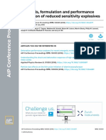 Synthesis, Formulation and Performance Evaluation of Reduced Sensitivity Explosives