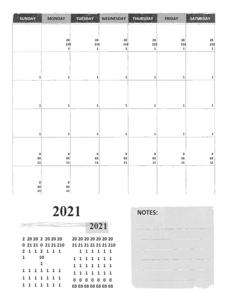 Weekly Calendar Overview 2021 | PDF