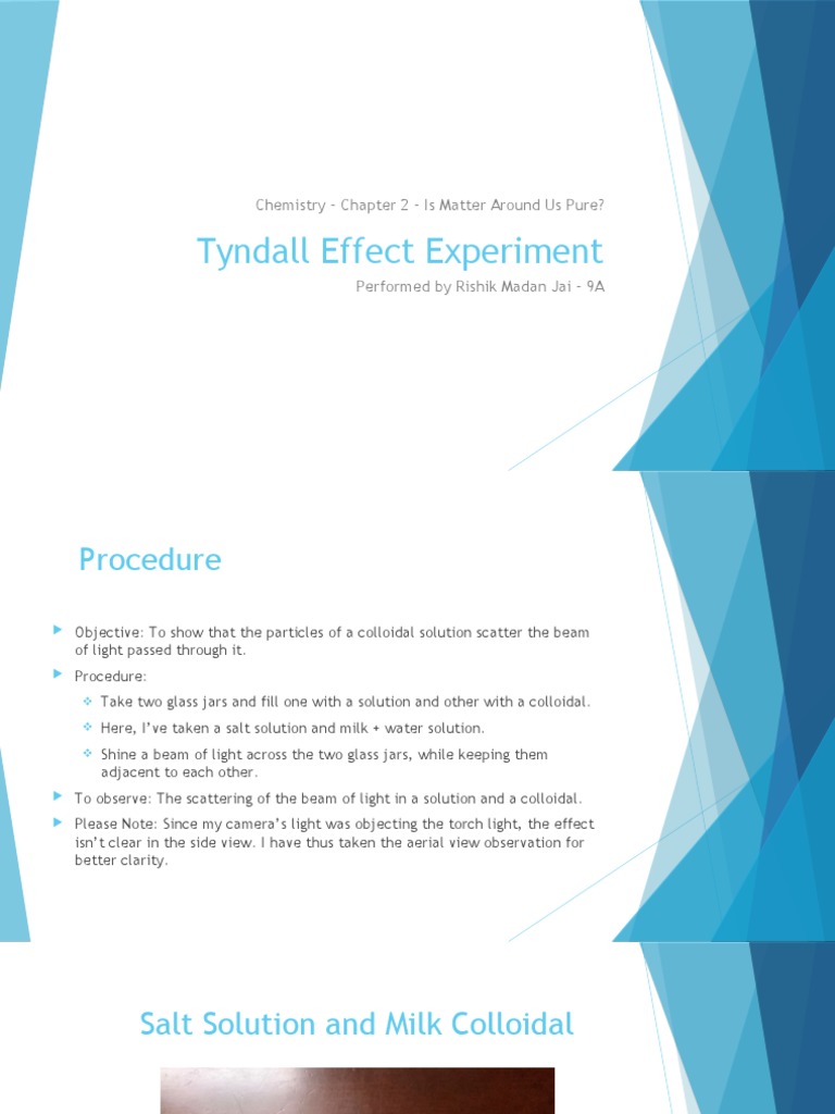 Tyndall Effect Experiment | PDF