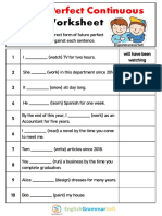 Future Perfect Continuous Tense Worksheets With Answers 2