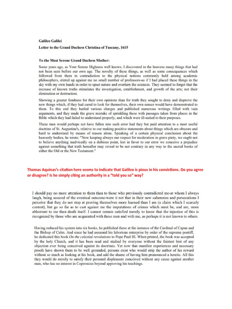 Galileo Letter Edit Primary Source Lesson PDF