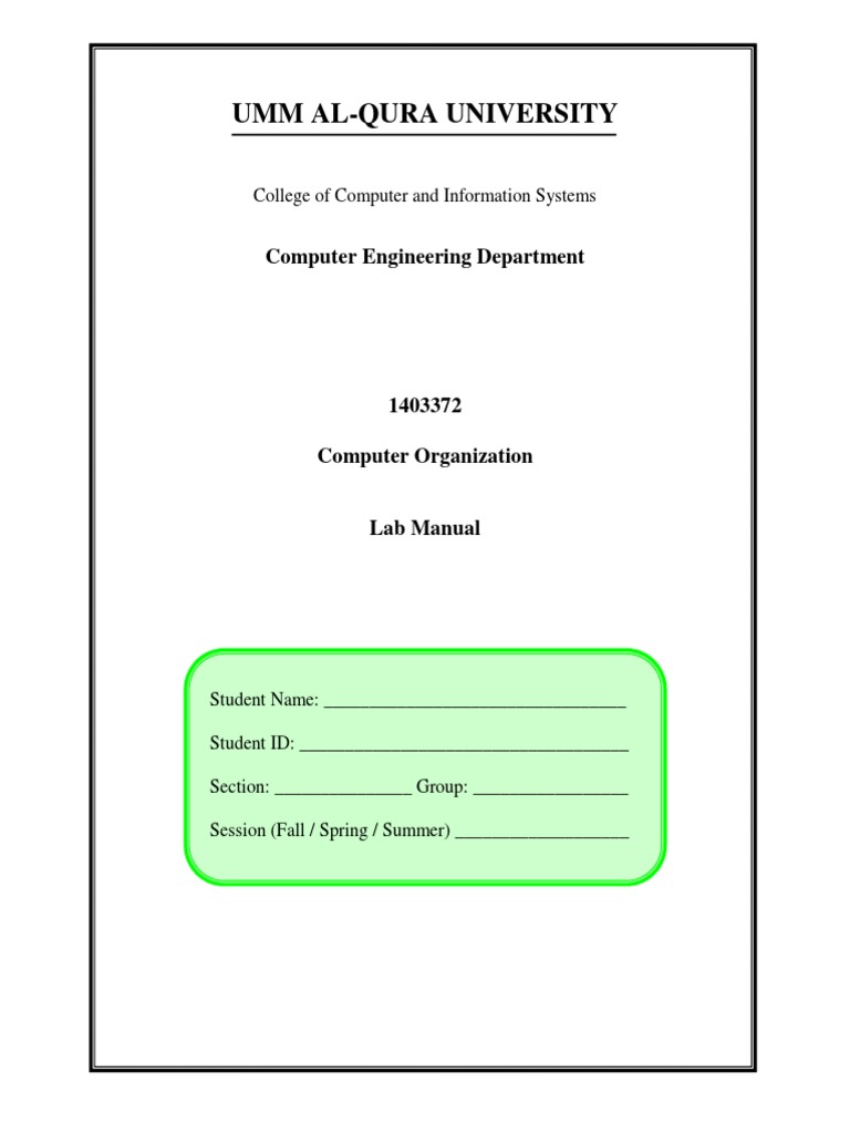 Computer Organization Lab Manual Pdf Array Data Structure Subroutine