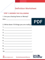 Niche Definition Worksheet: Step 1: Answer The Following