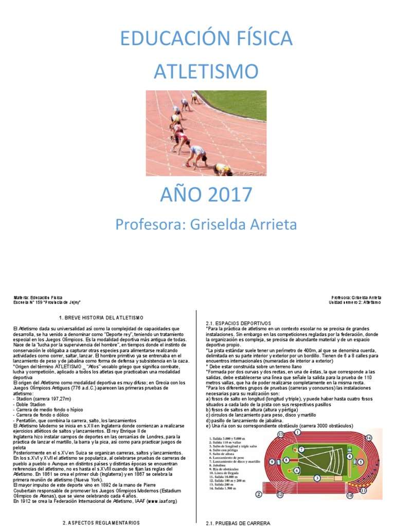 Apuntes Atletismo | PDF | Deporte del atletismo | Corriendo