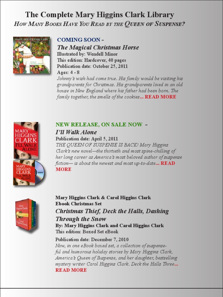 The Complete Mary Higgins Clark Collection - How Many Have You Read ...