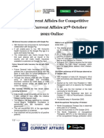 Today Current Affairs For Competitive Exams - Current Affairs 27 October 2021 Online
