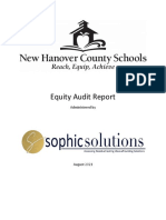 New Hanover County Schools Equity Audit Report (Sophic Solutions) August 2021