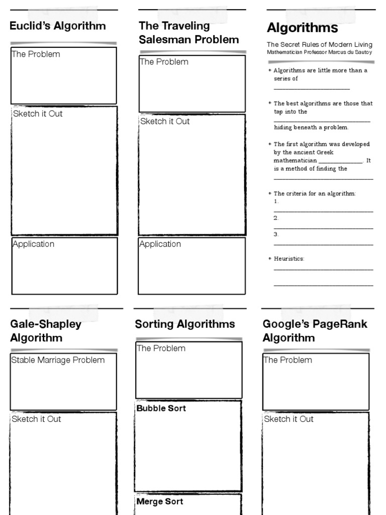 Algorithms The Secret Rules of Modern Living Worksheet | PDF ...
