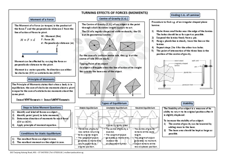 Turning Effects of Forces (Moments) | PDF | Center Of Mass | Force