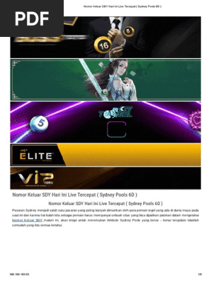 Nomor Keluar Sdy Hari Ini Live Tercepat Sydney Pools 6d Pdf