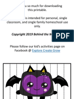 Numbers 0 20 Sequence Puzzle Bat - Pumpkin - Witch