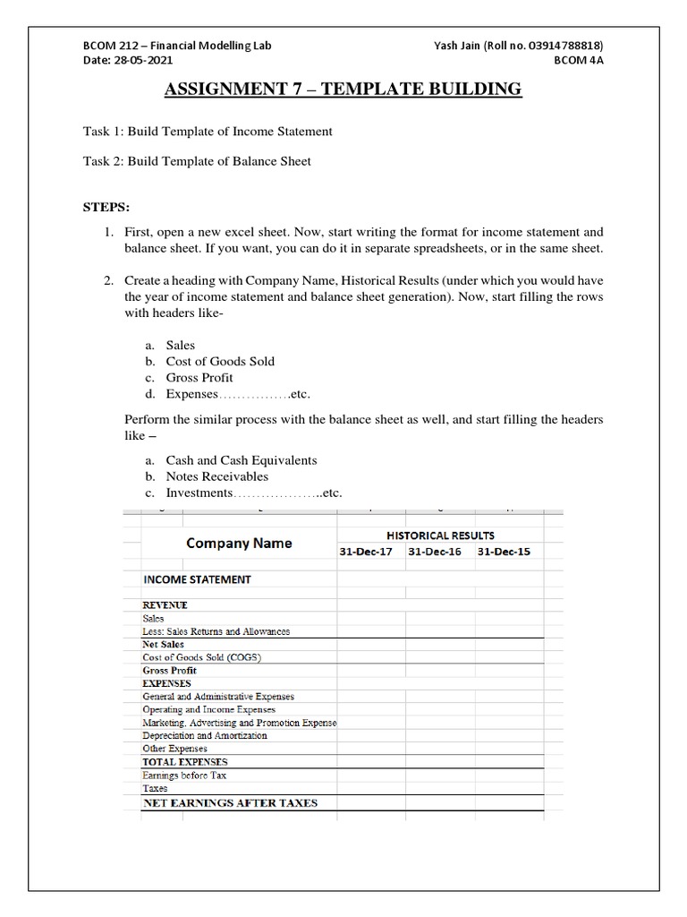 Build Financial Statement Templates | PDF | Income Statement | Balance ...