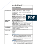 PED 339 Example Lesson Plan For Soccer Unit (LP #1 of 10 Lesson Plans For Unit - Soccer Dribbling)