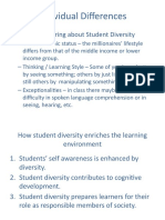 Individual Differences: - Factors That Bring About Student Diversity