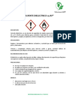 "Solvente Dielectrico 25 KV": Descripción