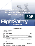 Learjet 35/36 Emergency Procedure Memory Items: QRH Change 2 - May 2008
