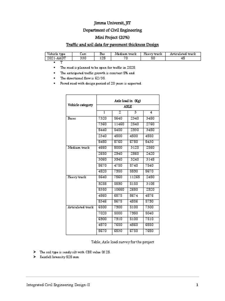 Traffic and Soil Data for Pavement Design | PDF | Truck | Road