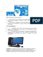 Lesson 1: Introduction To Ict: ICT - Information and Communication