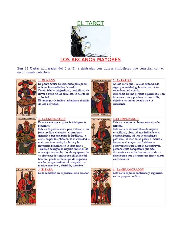 TAROT de MARSELLA Arcanos Mayores y Menores Del Tarot PDF | PDF | Amor ...