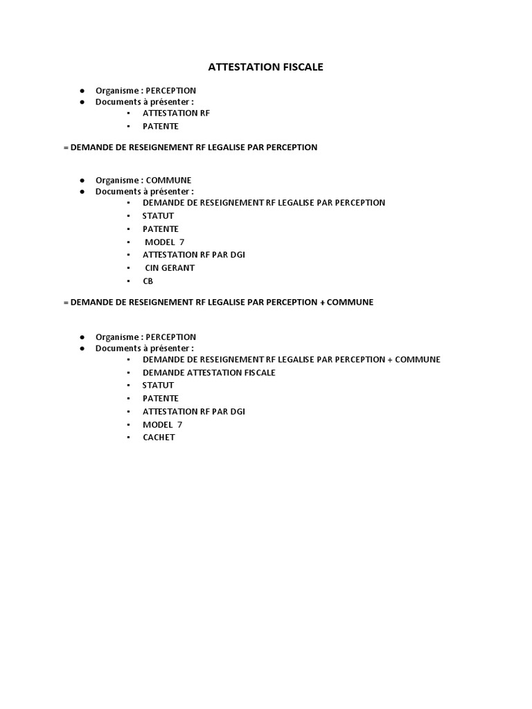 Demande d'attestation fiscale complète | PDF | Finance et gestion ...