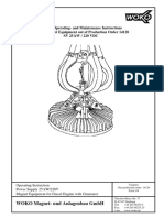 Safety-, Operating-And Maintenance Instructions For The Magnet Equipment Out of Production Order 14128 SV 25 KW / 220 VDC