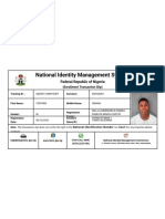 National Identity Management System: Federal Republic of Nigeria