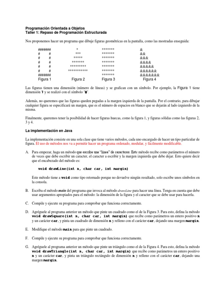 Taller Java: Dibujar Figuras Geométricas | PDF | Desarrollo de software ...