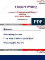 Session 2 - Preparation of Report Writing