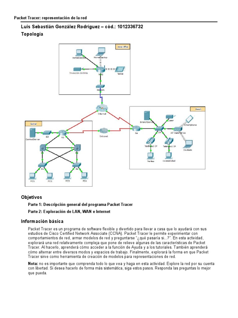 Introducción a Packet Tracer y Redes | PDF | Red de computadoras | Red ...
