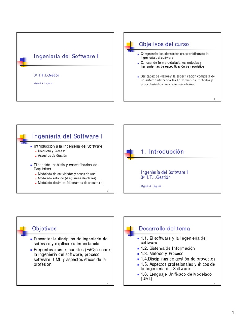 Curso de Ingeniería del Software I | PDF
