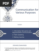 Communication Purposes