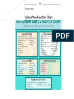 Writing: Transition Words Anchor Chart