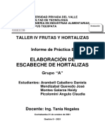 Elaboración de escabeche de hortalizas