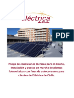 Condiciones Técnicas para El Diseño, Instalacion y Puesta en Marcha de S. Fotovoltaicos