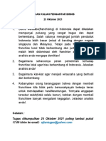 Tugas Kuliah Pengantar Bisnis 25 Oktober 2021