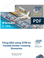 Using OTM GTM To Report Accurate AES Filing To Customs & Border Protection (CBP) For Canada Rail B
