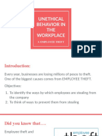 Unethical Behavior in THE Workplace: 3. Employee Theft