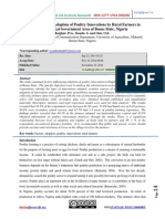 Factors Affecting Adoption of Poultry Innovations by Rural Farmers