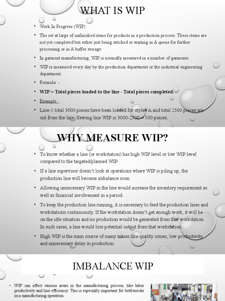 What Is Wip: - WIP Total Pieces Loaded To The Line - Total Pieces ...