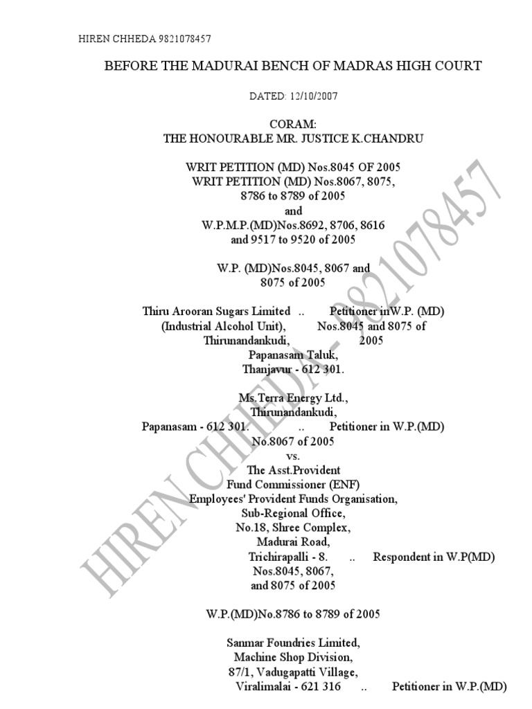HC Mad 07 Leave Encashment No Wages | PDF | Employment | Salary