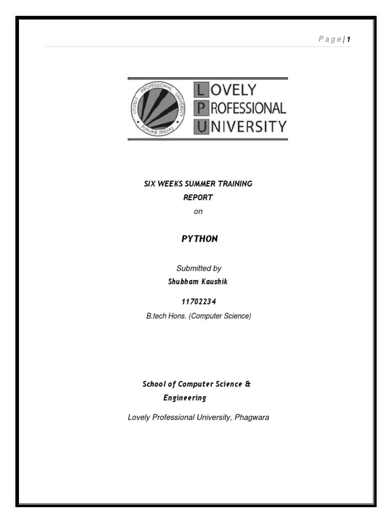 Python Report PDF | PDF | Method (Computer Programming) | Control Flow