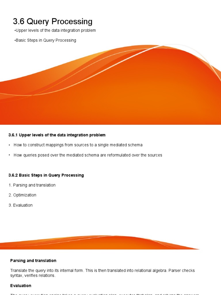 3.6 Query Processing: - Upper Levels of The Data Integration Problem ...