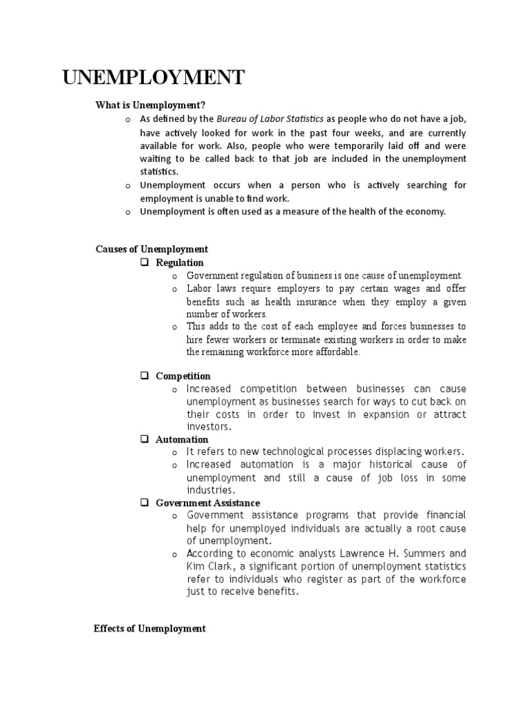 Unemployment | PDF | Social Science | Unemployment