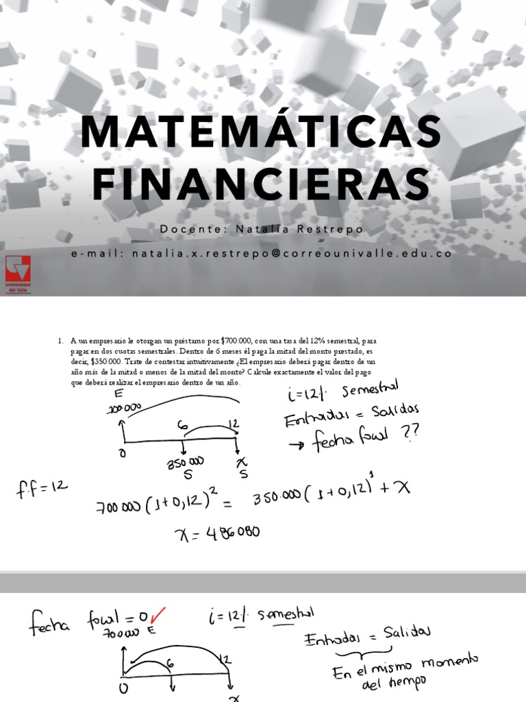 Ejercicios de Matemáticas Financieras | PDF | Interés | Tasas de interés