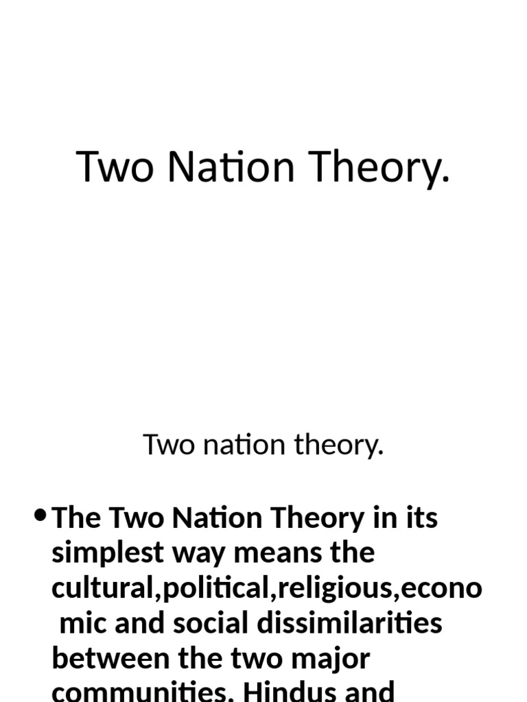 Two Nation Theory PDF Two Nation Theory Abrahamic Religions