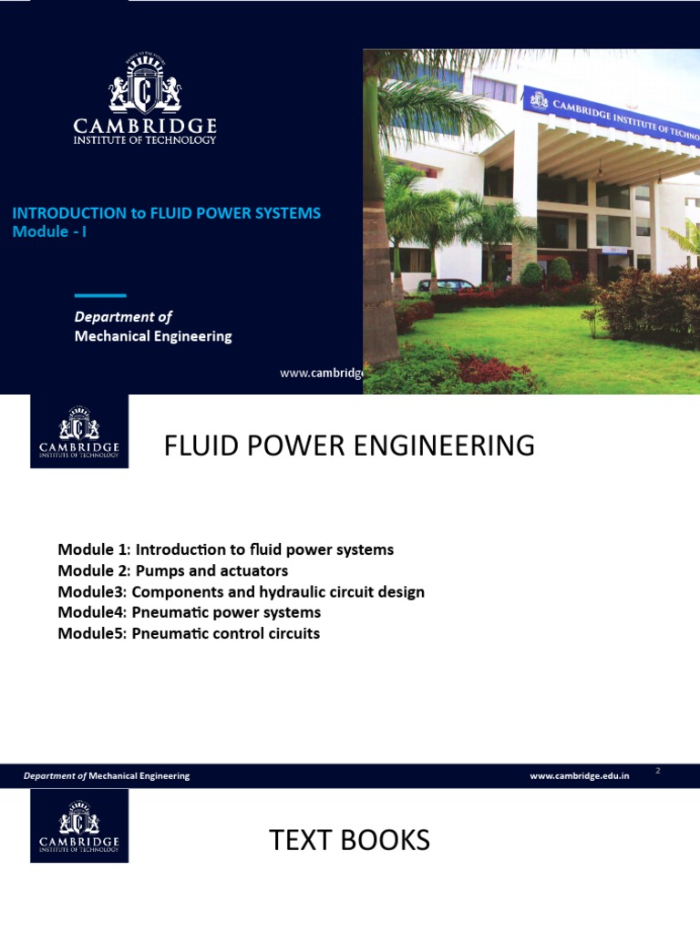 MODULE 1 Intro To Fluid Power PDF Emulsion Liquids