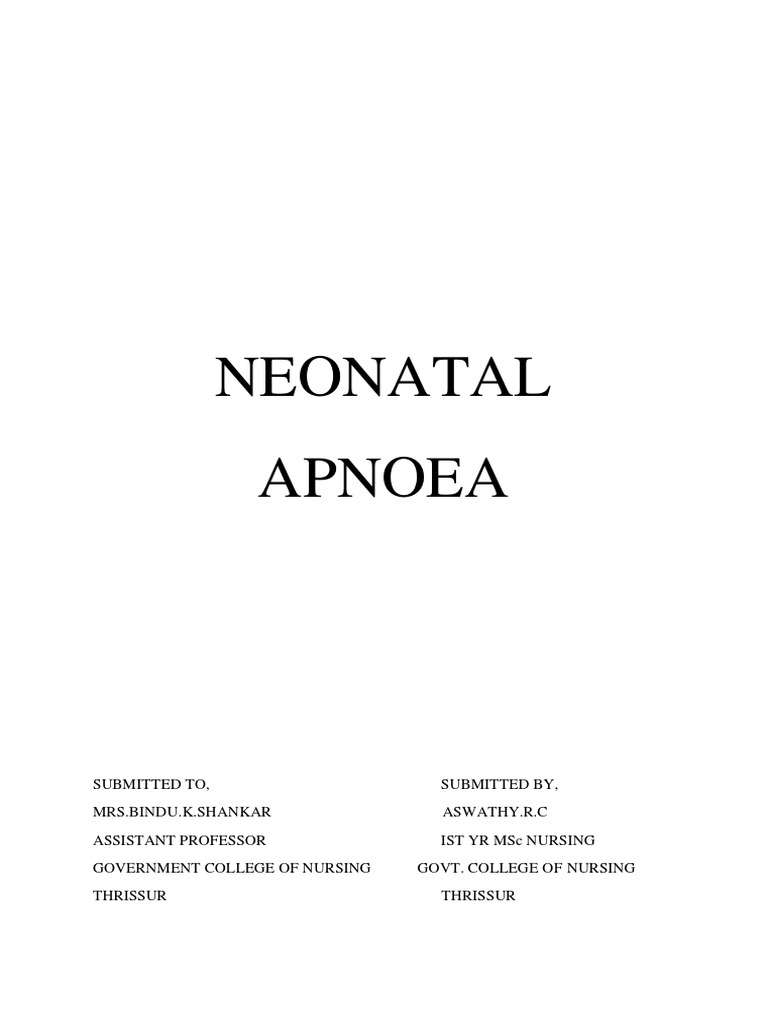 NEONATAL APNOEA SMNR | PDF | Apnea | Preterm Birth