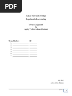 Admas University College Department of Accounting Group Assignment On Apply 5's Procedures (Kaizen)