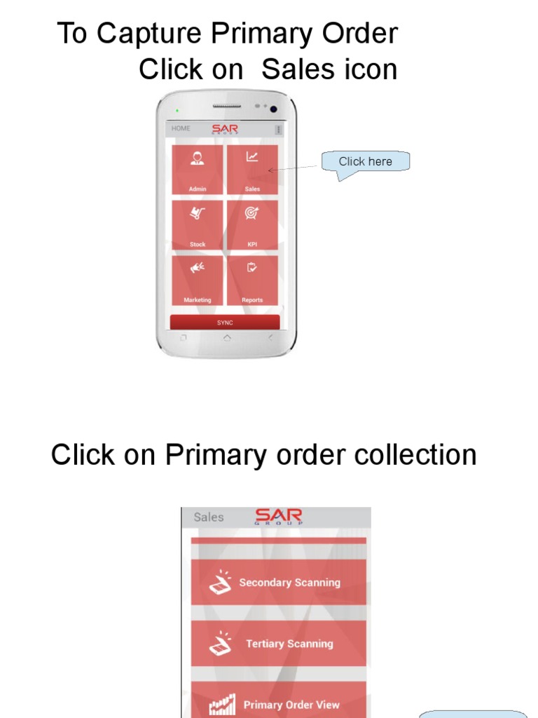 To Capture Primary Order Click On Sales Icon | PDF | Career & Growth ...