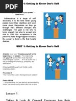 UNIT 1: Getting To Know One's Self: "No One Is You, and That Is Your Power." - Dave Grohl